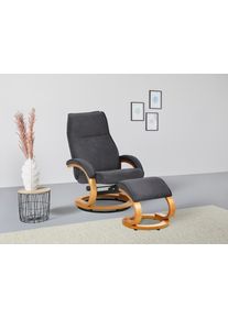 Relaxsessel Home Affaire "mit Hocker PARIS - OTTO. Verl&auml;ssliche Qualit&auml;t.", grau, B:67cm H:107cm T:78cm, NaturLeder (echtes Rindsleder) in Sitz und R&uuml;cken. Korpus in passendem Softlux-Kunstleder bezogen;Kunstleder/PU;Primabelle-Microfaser (100% Polyester);Webstoff (100% Polyester), Sessel, Relaxsessel, Relaxfunktion, Dreh- und Kippfunktion, Unser Dauertiefpreis
