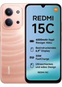 Xiaomi Smartphone "Redmi 15C 4+128GB", Energieeffizienz: A, orange (twilight orange), 128 GB, Mobiltelefone, Smartphone