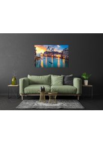 Leinwandbild B&Ouml;NNINGHOFF, blau (farbe bild(er): blau, orange, gold), B:118cm H:78cm T:1,8cm, Canvas, MDF, Bilder, Leinwandbild