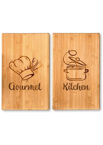 Schneide- und Abdeckplatte Kesper, beige (natur), B:50cm H:2,8cm T:28cm, Bambus, Herdabdeckplatten, Schneide- und Abdeckplatte, mit Standf&uuml;&szlig;en