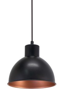 Eglo Pendelleuchte "TRURO 1 H&auml;ngelampe, Esstischlampe, Stahl, schwarz, kupfer, E27", schwarz (stahlgrau, schwarz, kupferfarben), 1, Leuchten, Wohnzimmerlampe, 1 flammig, Vintage, Industrial, Retro, 110x21cm, Pendelleuchte