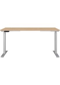 Schreibtisch Germania "Jet", lindberg, eiche, nachbildung, silber, silber, lindberg, eiche, nachbildung, B:160cm H:72cm T:80cm, Tische, Schreibtisch