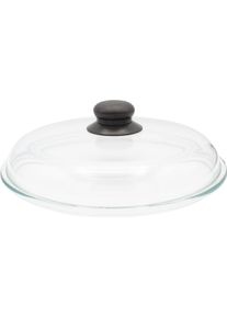 Kr&uuml;ger Deckel KR&Uuml;GER "Glasdeckel Brilliant mit Kunststoffknopf", transparent, H:8cm &Oslash;:20cm, Glas, Kunststoff, Deckel, Deckel, hitzebest&auml;ndig bis 160C und sp&uuml;lmaschinengeeignet