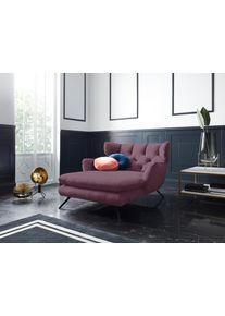 Loveseat 3C CANDY "Beatrice Loungesessel, Ohrensessel, bequem zum Relaxen, Breite 100cm", rot (bordeaux), B:126cm H:95cm T:160cm, Samt-Optik (100% Polyester), Sessel, Loveseat, mit Knopfheftung im R&uuml;cken, Fernsehsessel, Relaxsessel