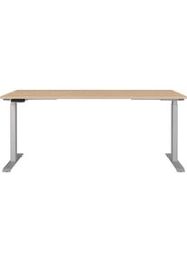 Schreibtisch Germania "Jet", lindberg, eiche, nachbildung, silber, silber, lindberg, eiche, nachbildung, B:180cm H:72cm T:80cm, Tische, Schreibtisch