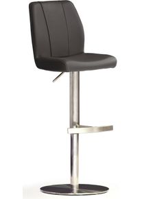 Bistrostuhl MCA furniture "BARBECOOL Barhocker Bistrostuhl Tresenhocker", schwarz (schwarz, edelstahl geb&uuml;rstet, schwarz), B:42cm H:89cm T:52cm, Kunstleder, St&uuml;hle, Bistrostuhl, mit R&uuml;ckenlehne,Bodenplatte rund, 360 drehbar, Sitzh&ouml;he von 56-81 cm