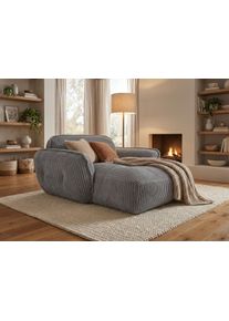 Chaiselongue Trendmanufaktur "Be Fluffy, mit Rundumbezug, Loveseat mit moderner breiter Kedernaht", grau, B:182cm H:87cm T:184cm, 100% Polyester, Sofas, Chaiselongue, mit softem Sitzkomfort, in hochwertigem Breitcord mit weicher Haptik