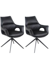 Drehstuhl Home Affaire "Sienna", schwarz, schwarz, schwarz, B:63cm H:91cm T:66,5cm, Leder, St&uuml;hle, Drehstuhl, 2er Set