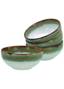 Schale Creatable "Cascade, Buddha Bowl 17,5 cm 4-tlg", gr&uuml;n, H:8,5cm &Oslash;:17,5cm, Steinzeug, Sch&uuml;sseln, Schale, Rekativglasur, Healthy Food