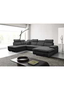 Wohnlandschaft WERK2 "Cordoba inkl. Bett, Bettkasten & Kopfteilfunktion, Breite 359 cm", anthrazit, B:359cm H:86cm T:232cm, Sofas, Wohnlandschaft