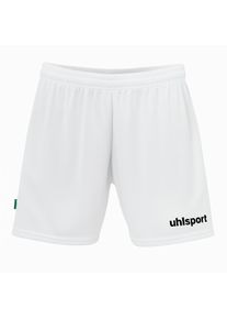 Shorts Uhlsport "Shorts Center Basic Shorts FTP Women", Herren, Gr. XS, US, wei&szlig;, Obermaterial: 100% Polyester Pol. recyc.., Hosen Shorts