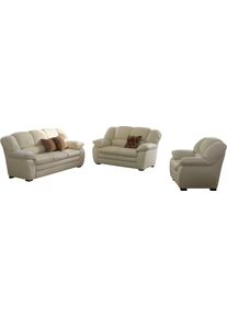 Polstergarnitur COTTA "Casino, Sofa Set, 3-2-1 Sitzer, Wohnzimmer Garnitur", creme, H:88cm T:92cm, FSC-zertifizierter Holzwerkstoff, Sitzm&ouml;bel-Sets, Polstergarnitur, Sessel, 2-Sitzer, 2,5-Sitzer, hohe R&uuml;ckenlehne