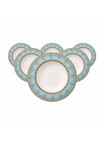 Villeroy & Boch Suppenteller VILLEROY & BOCH "Suppenteller Samarkand Aquamarin &oslash; 24,8 cm 6er Set bunt", bunt, L:24,8cm, Speiseteller, Suppenteller