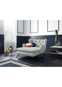 Loveseat 3C CANDY "Beatrice Loungesessel, Ohrensessel, bequem zum Relaxen, Breite 100cm", silber, B:126cm H:95cm T:160cm, Samt-Optik (100% Polyester), Sessel, Loveseat, mit Knopfheftung im R&uuml;cken, Fernsehsessel, Relaxsessel