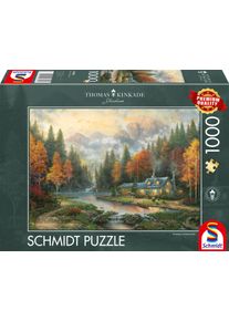 Puzzle Schmidt Spiele "Thomas Kinkade Studios, Herbstabend am See", bunt, Puzzles, KinderB:70cm H:50cm, Motiv, Puzzle, Made in Germany, B:70cm H:50cm