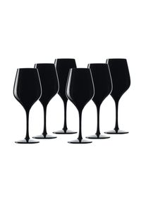 Weinglas ST&Ouml;LZLE "Weingl&auml;ser Exquisit 350 ml 6er Set schwarz", schwarz, Glas, Trinkgef&auml;&szlig;e, Weinglas