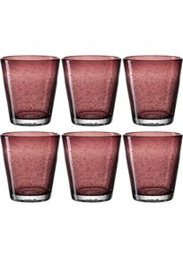 Gl&auml;ser-Set Leonardo "BURANO", lila (viola), H:10cm &Oslash;:9cm, Glas, Trinkgef&auml;&szlig;e, Gl&auml;ser-Set, 330 ml, 6-teilig