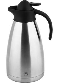 Isolierkanne CS KOCH-SYSTEME "Cottbus", grau (schwarz, edelstahlfarben), 1,5 l, Edelstahl, Kannen, Isolierkanne, Einhandbedienung