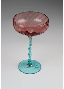 Cocktailglas AM Design "Handgefertigt", pink, blau, B:11cm H:18cm, Glas, Trinkgef&auml;&szlig;e, Cocktailglas, 3er Set