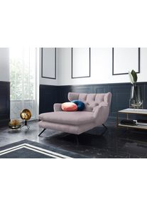 Loveseat 3C CANDY "Beatrice Loungesessel, Ohrensessel, bequem zum Relaxen, Breite 100cm", rosa (altrosa), B:126cm H:95cm T:160cm, Samt-Optik (100% Polyester), Sessel, Loveseat, mit Knopfheftung im R&uuml;cken, Fernsehsessel, Relaxsessel