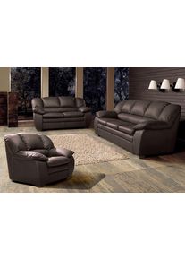 Polstergarnitur COTTA "Casino, Sofa Set, 3-2-1 Sitzer, Wohnzimmer Garnitur", braun, H:88cm T:92cm, FSC-zertifizierter Holzwerkstoff, Sitzm&ouml;bel-Sets, Polstergarnitur, Sessel, 2-Sitzer, 2,5-Sitzer, hohe R&uuml;ckenlehne