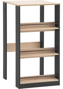 K&uuml;chentisch KOCHSTATION "KS-Kolari", anthrazitfarben, eichefarben hell, anthrazit, eiche hell, B:58cm H:110,6cm T:70cm, Tische, K&uuml;chentisch, Breite 58 cm, mit 3 offenen F&auml;chern