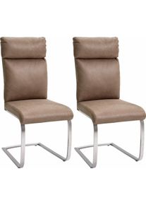 Freischwinger MCA furniture, beige (sand, silberfarben), B:46cm H:106cm T:62cm, St&uuml;hle, Freischwinger, Stuhl belastbar bis 130 Kg