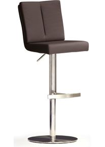 Bistrostuhl MCA furniture "BARBECOOL Barhocker Bistrostuhl Tresenhocker", braun (braun, edelstahl geb&uuml;rstet, braun), B:42cm H:89cm T:53cm, Kunstleder, St&uuml;hle, Bistrostuhl, mit R&uuml;ckenlehne, Bodenplatte rund, 180drehbar, Sitzh&ouml;he von 56-81 cm