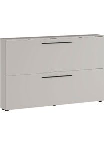 Schuhschrank Germania "GW-Utah Schuhschrank in 2 Breiten, mit 2 oder 3 Klappen", grau (kaschmir), B:140cm H:85cm T:19cm, Holzwerkstoff, Schr&auml;nke, Schuhschrank, stehend und h&auml;ngend montierbar