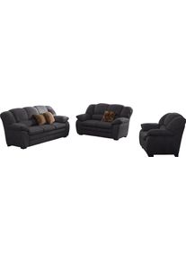 Polstergarnitur COTTA "Casino, Sofa Set, 3-2-1 Sitzer, Wohnzimmer Garnitur", lava, H:88cm T:92cm, FSC-zertifizierter Holzwerkstoff, Sitzm&ouml;bel-Sets, Polstergarnitur, Sessel, 2-Sitzer, 2,5-Sitzer, hohe R&uuml;ckenlehne