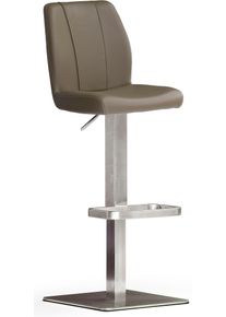 Bistrostuhl MCA furniture "BARBECOOL Barhocker Bistrostuhl Tresenhocker", braun (cappuccino, edelstahl geb&uuml;rstet, cappuccino), B:41cm H:89cm T:52cm, Leder, St&uuml;hle, Bistrostuhl, mit R&uuml;ckenlehne,Bodenplatte eckig, 180 drehbar, Sitzh&ouml;he von 56-81 cm