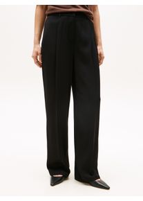 Webhose Tommy Hilfiger "VIS TWILL RLXD STRAIGHT PANTS", Damen, Gr. 34, N-Gr, schwarz, Web, Obermaterial: 100% Viskose, unifarben, straight fit normal, Hosen Webhose