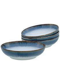 Schale Creatable "Cascade, Poke Bowl 22,5 cm 4-tlg", blau, &Oslash;:22,5cm, Steinzeug, Sch&uuml;sseln, Schale, Rekativglasur, Healthy Food