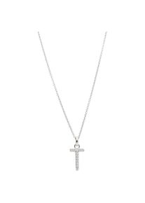Kette mit Anh&auml;nger Smart Jewel "Kette Buchstabe T mit Zirkonia Steine, Silber 925", silber, Halsketten, Herren, Silber 925 (Sterlingsilber), Kette mit Anh&auml;nger