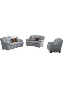 Polstergarnitur COTTA "Casino, Sofa Set, 3-2-1 Sitzer, Wohnzimmer Garnitur", smoke, H:88cm T:92cm, FSC-zertifizierter Holzwerkstoff, Sitzm&ouml;bel-Sets, Polstergarnitur, Sessel, 2-Sitzer, 2,5-Sitzer, hohe R&uuml;ckenlehne