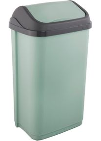 M&uuml;lleimer keeeper "swantje, Abfallbeh&auml;lter mit Schwingdeckel", gr&uuml;n (nordic gr&uuml;n), B:38,5cm H:66cm T:29cm, Kunststoff, M&uuml;lleimer, M&uuml;lleimer, 50 l, Made in Europe, 38,5 x 29 x 66 cm