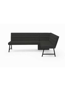 Eckbank OTTO HOME "Oregon K&uuml;chenbank, Polsterbank, Esszimmerbank, 177x140 cm", dunkelgrau, B:177cm H:90cm T:140cm, Massivholz, Metall, Polyester, Sitzb&auml;nke, Eckbank, Moderne Bank und Farben, Sitzplatzanzahl: 4/5, Frei in Raum stellbar