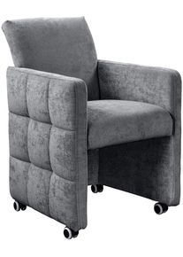 Esszimmersessel exxpo - SOFA FASHION "Barista, Loungesessel auf Rollen mit hoher Bodenfreiheit", anthrazit, B:64cm H:90cm T:72cm, Sessel, Esszimmersessel, Barista Clubsessel auf Rollen mit schmalen Armlehnen, modernes Design
