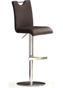 Bistrostuhl MCA furniture "BARBECOOL Barhocker Bistrostuhl Tresenhocker", braun (braun, edelstahl geb&uuml;rstet, braun), B:40cm H:91cm T:50cm, Polyurethan, St&uuml;hle, Bistrostuhl, mit R&uuml;ckenlehne, Bodenplatte eckig, 180 drehbar Sitzh&ouml;he von 55-80 cm
