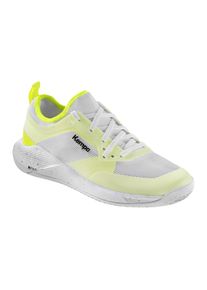 Hallenschuh Kempa "Hallen-Sport-Schuhe Kourtfly W", Herren, Gr. 9.5, wei&szlig; (wei&szlig;, fluo gelb), Obermaterial: 100% Textilmaterial TEXMAT., Schuhe Hallenschuh