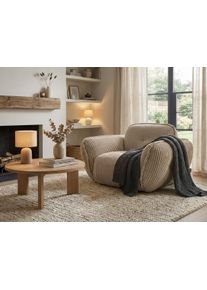 Sessel Trendmanufaktur "Be Fluffy, mit Rundumbezug, moderner breiter Kedernaht", beige, B:123cm H:87cm T:120cm, 100% Polyester, Sessel, Sessel, mit softem Sitzkomfort, in hochwertigem Breitcord mit weicher Haptik