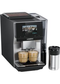 Siemens Kaffeevollautomat "TP725ET7", inox silber metallic, B:30,9cm H:38cm T:46,7cm, Kaffeevollautomaten, farbiges Full-Touch-Display, Doppeltassenfunktion, sehr leise, silber, Kaffeevollautomat
