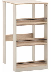 K&uuml;chentisch KOCHSTATION "KS-Kolari", kaschmirfarben, eichefarben hell, cremebeige, eiche hell, B:58cm H:110,6cm T:70cm, Tische, K&uuml;chentisch, Breite 58 cm, mit 3 offenen F&auml;chern