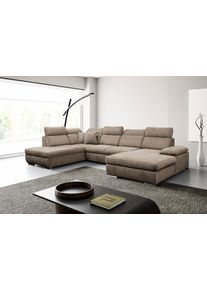 Wohnlandschaft WERK2 "Cordoba inkl. Bett, Bettkasten & Kopfteilfunktion, Breite 359 cm", natur, B:359cm H:86cm T:232cm, Sofas, Wohnlandschaft