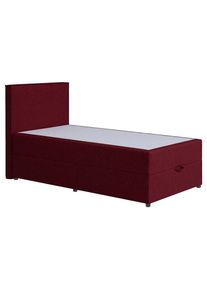 M&Ouml;BELIX M&ouml;belix , Rot , Textil, Holzwerkstoff , H3 , 100x200 cm , Bettkasten, gepolstertes Kopfteil , Schlafzimmer, Betten, Boxspringbetten