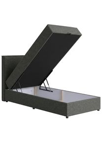 M&Ouml;BELIX M&ouml;belix , Anthrazit , Textil, Holzwerkstoff , H3 , 100x200 cm , Bettkasten, gepolstertes Kopfteil , Schlafzimmer, Betten, Boxspringbetten