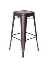 Mid.you , Schwarz, Goldfarben , Metall , 44x77x44 cm , stapelbar , Esszimmer, Barm&ouml;bel, Barhocker