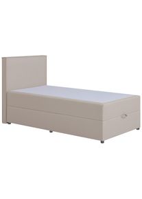 M&Ouml;BELIX M&ouml;belix , Beige , Textil, Holzwerkstoff , H3 , 100x200 cm , Bettkasten, gepolstertes Kopfteil , Schlafzimmer, Betten, Boxspringbetten