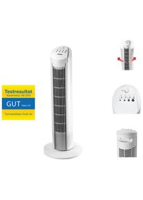 Trisa Electronics , Kunststoff , 15.8x76.8x18.2 cm , RoHS, FSC , oszillierend, einfaches Ausrichten des Luftstroms, praktischer Tragegriff, Gummif&uuml;&szlig;e, flexibel einsetzbar , Elektroger&auml;te, Heiz- & K&uuml;hlger&auml;te, K&uuml;hlen, Ventilatoren