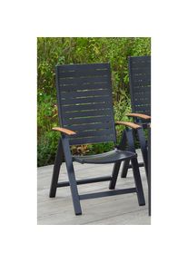 Gardenson , Braun, Graphitfarben , Metall, Kunststoff , 61.5x113x72 cm , klappbar , Gartenm&ouml;bel, Gartensessel, Gartenst&uuml;hle